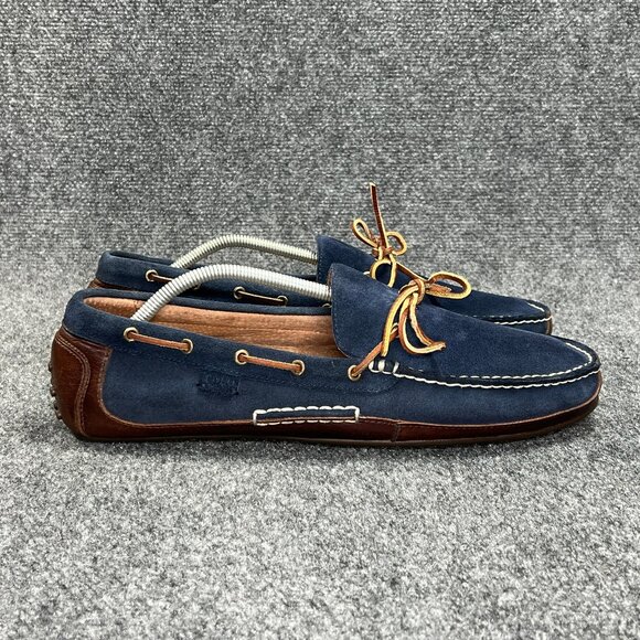 Polo Ralph Lauren Wyndings Driving Loafers Men's Size 14 Blue Suede Leather Slip - Picture 1 of 11